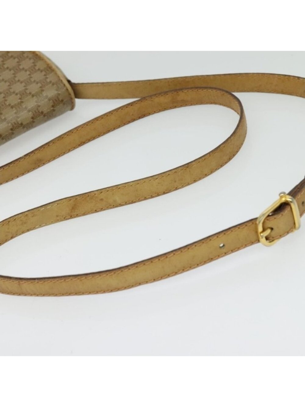 Authentic CELINE Macadam Canvas Shoulder Bag PVC Beige Gold - Picture 14 of 16